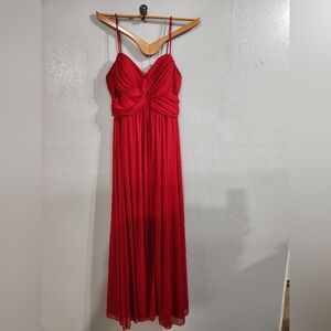 Camille La Vie Chiffon Like Red Dress Floor Length Festive Holiday Size 12